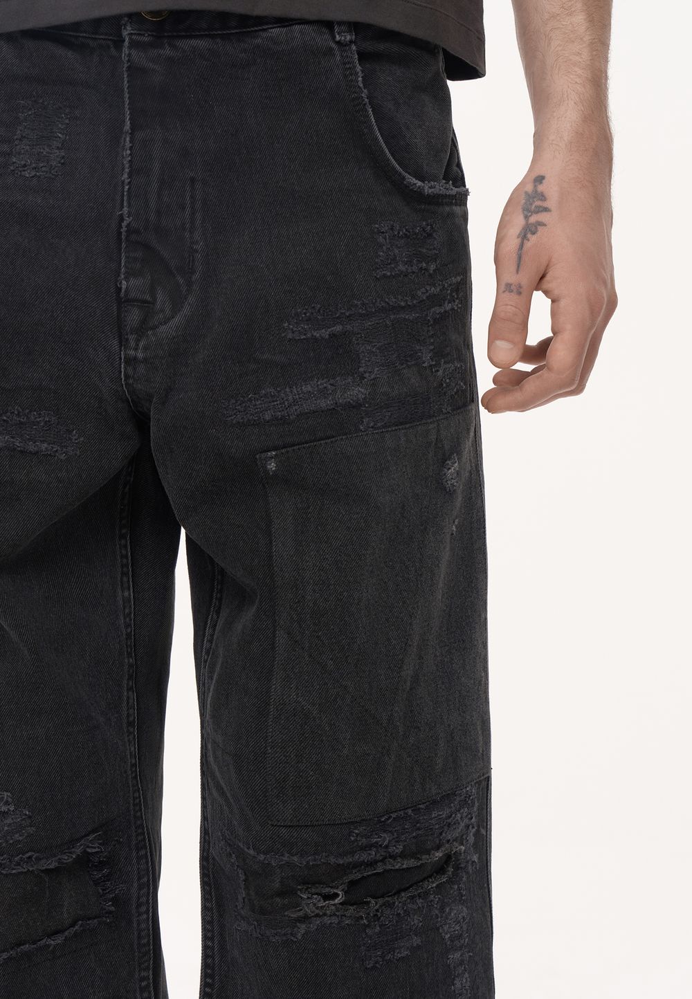 Джинсы Embroidery Loose Black Jeans Atelier