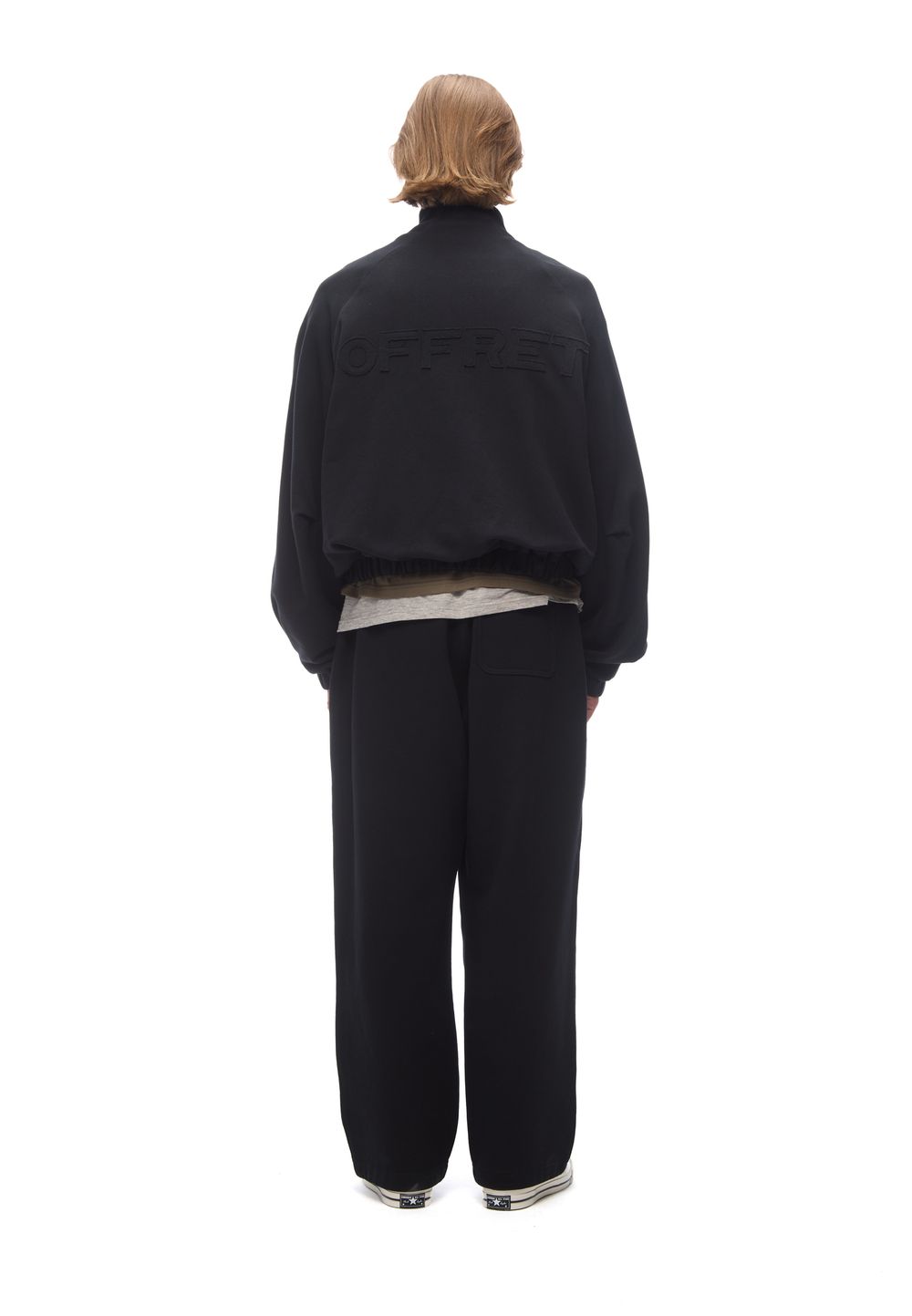 Бомбер на молнии «Offret» Black Cotton Double Zip