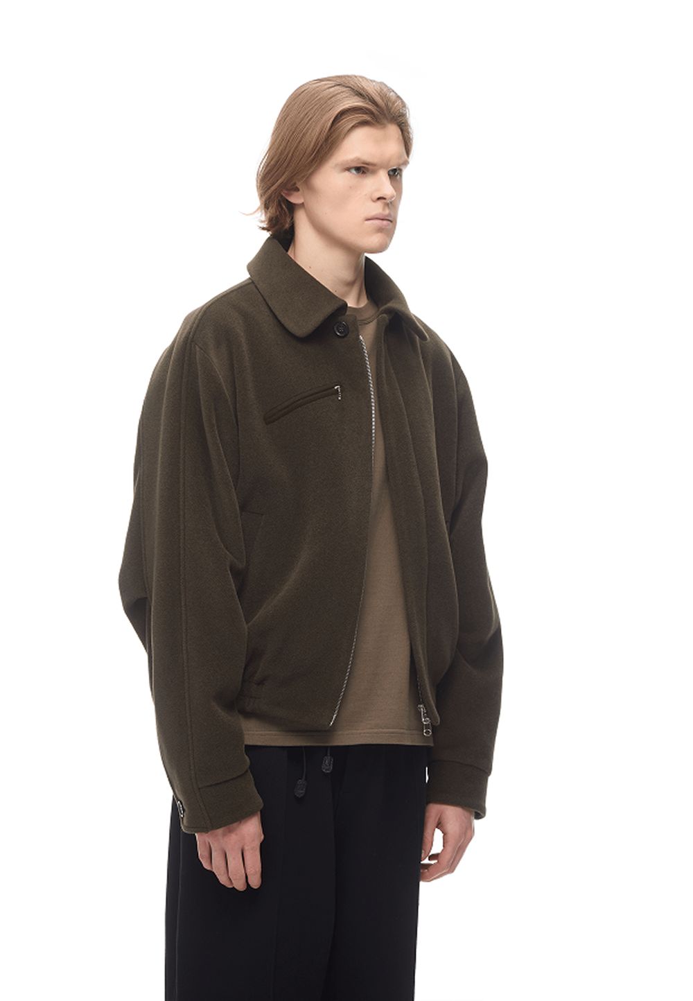 Бомбер из шерсти Khaki Wool Motor JACKET