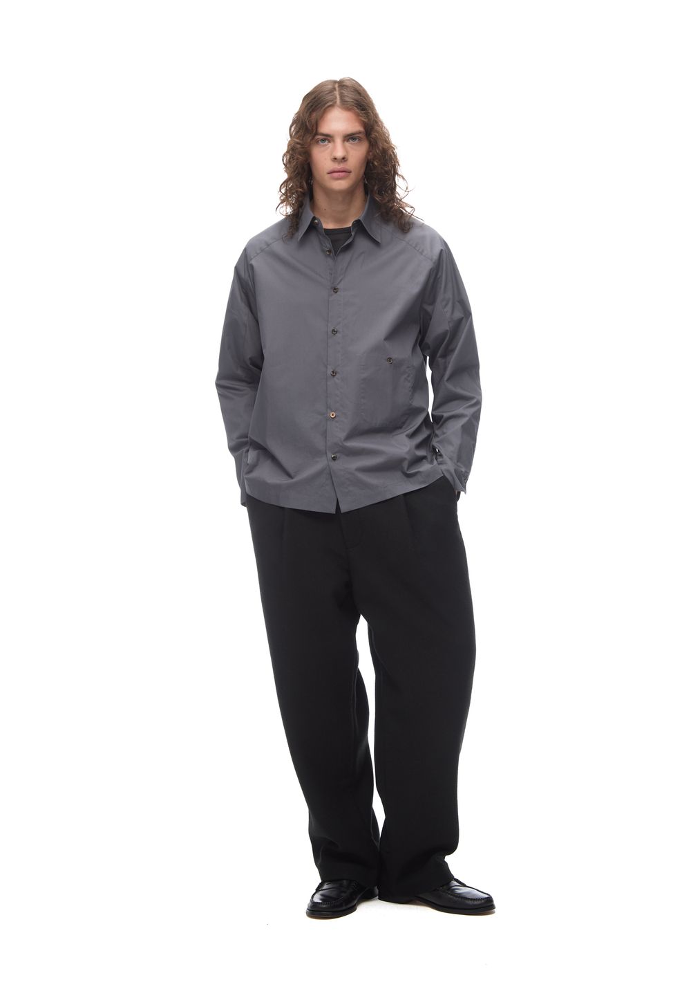 Рубашка с длинными рукавами Raglan Overshirt Charcoal