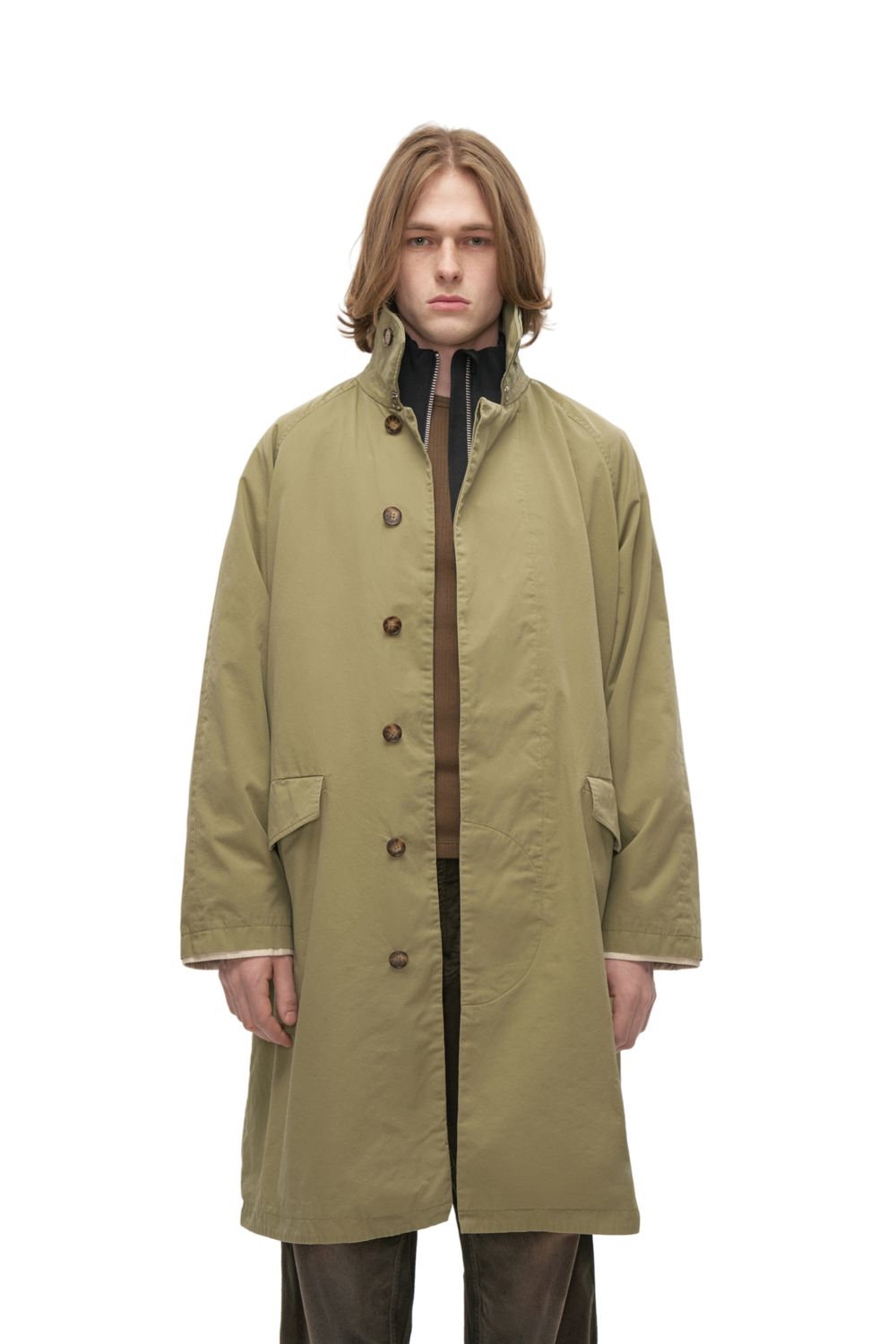 Плащ Washed Khaki Trench Coat (Выстиранный хаки тренч)
