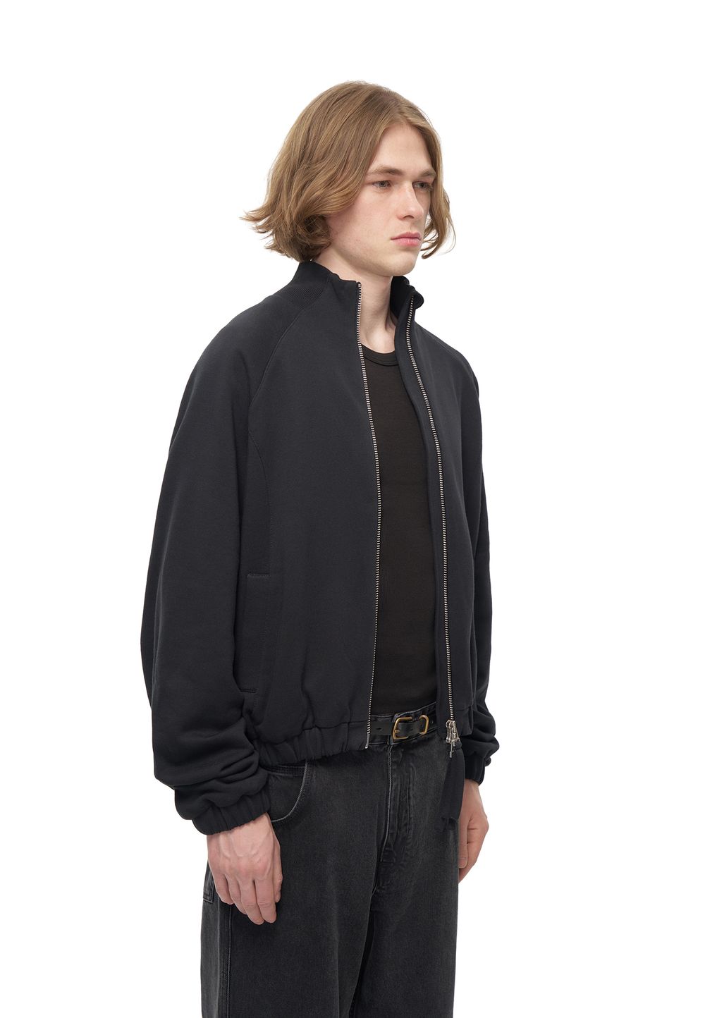 Бомбер на молнии Offret Black Cotton (Черный хлопковый)