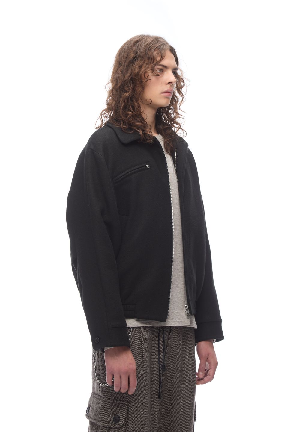 Бомбер из шерсти Black Wool Motor JACKET