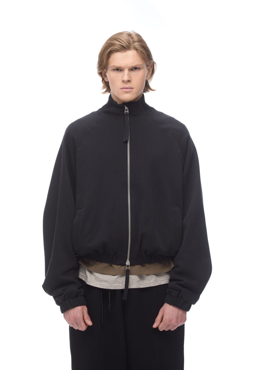 Бомбер на молнии «Offret» Black Cotton Double Zip