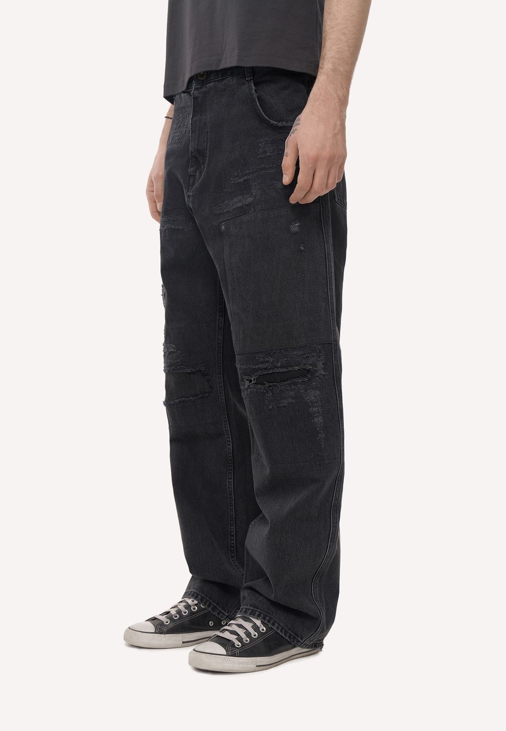 Джинсы Embroidery Loose Black Jeans Atelier