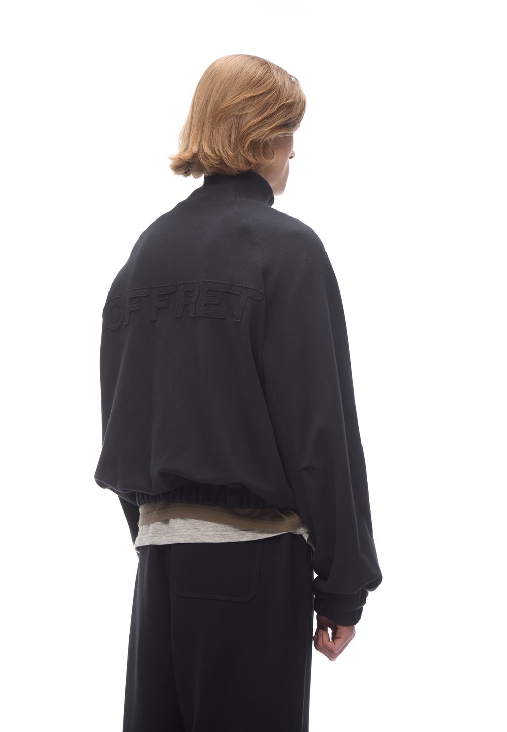 Бомбер на молнии «Offret» Black Cotton Double Zip