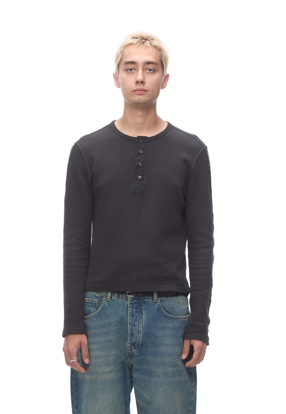 Лонгслив Rib Henley Shirt