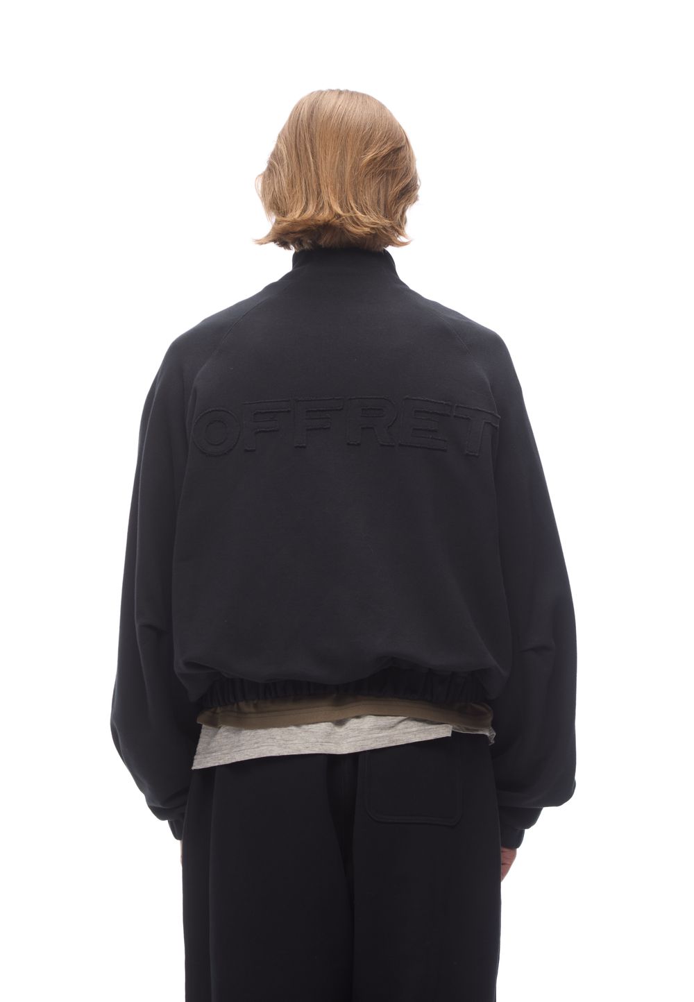 Бомбер на молнии «Offret» Black Cotton Double Zip
