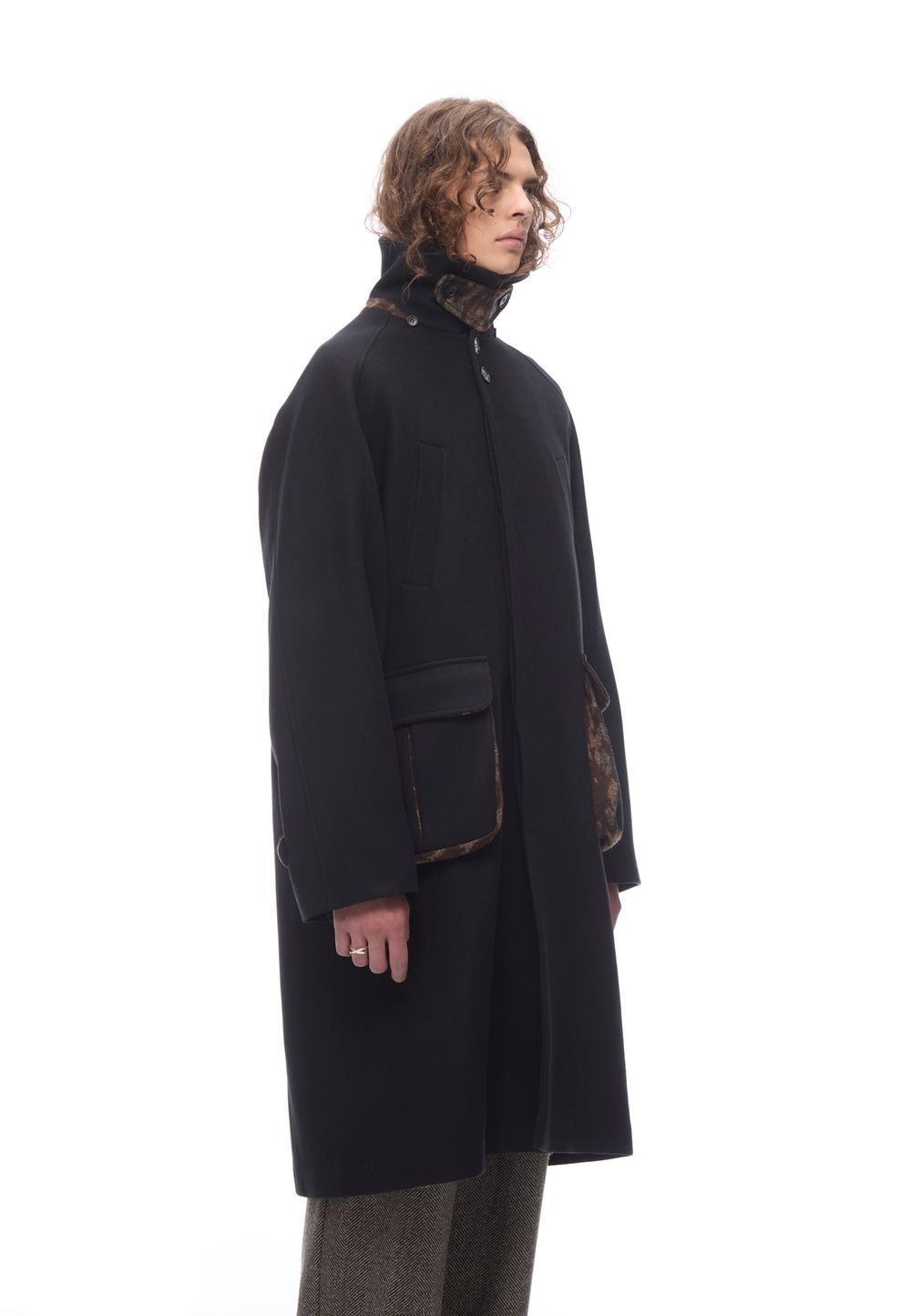 Пальто Wool coat with camo details