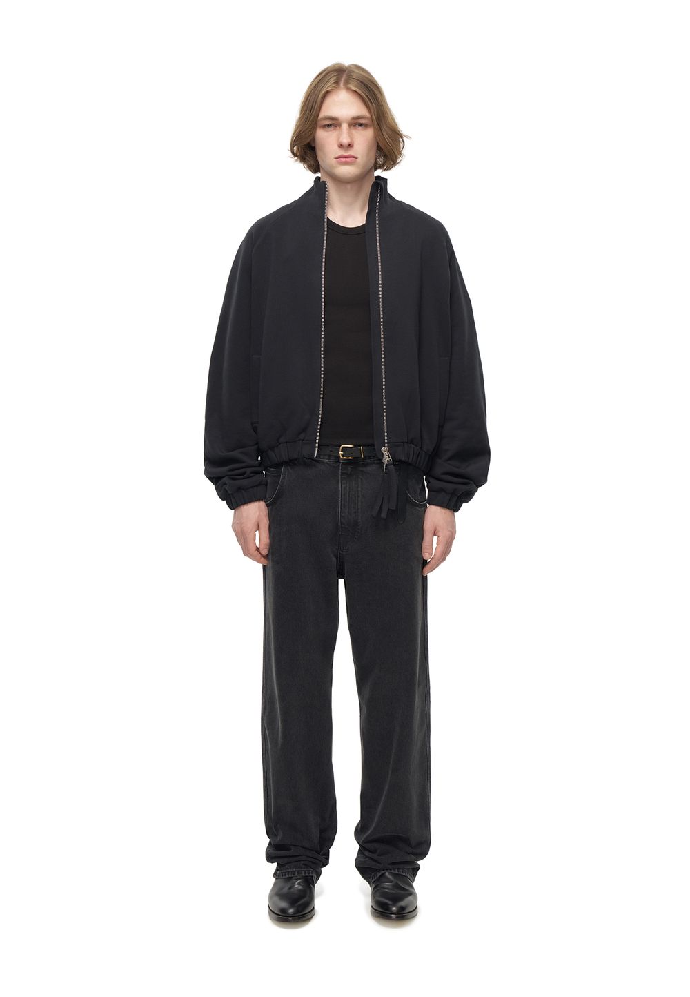 Бомбер на молнии Offret Black Cotton (Черный хлопковый)