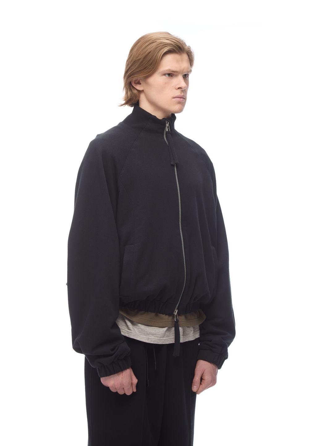 Бомбер на молнии «Offret» Black Cotton Double Zip