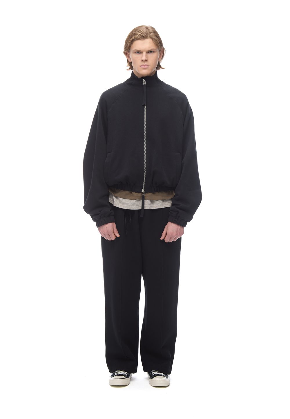 Бомбер на молнии «Offret» Black Cotton Double Zip