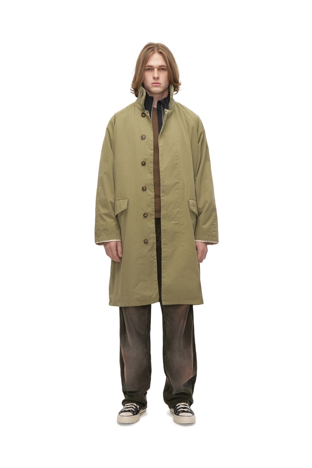 Плащ Washed Khaki Trench Coat (Выстиранный хаки тренч)