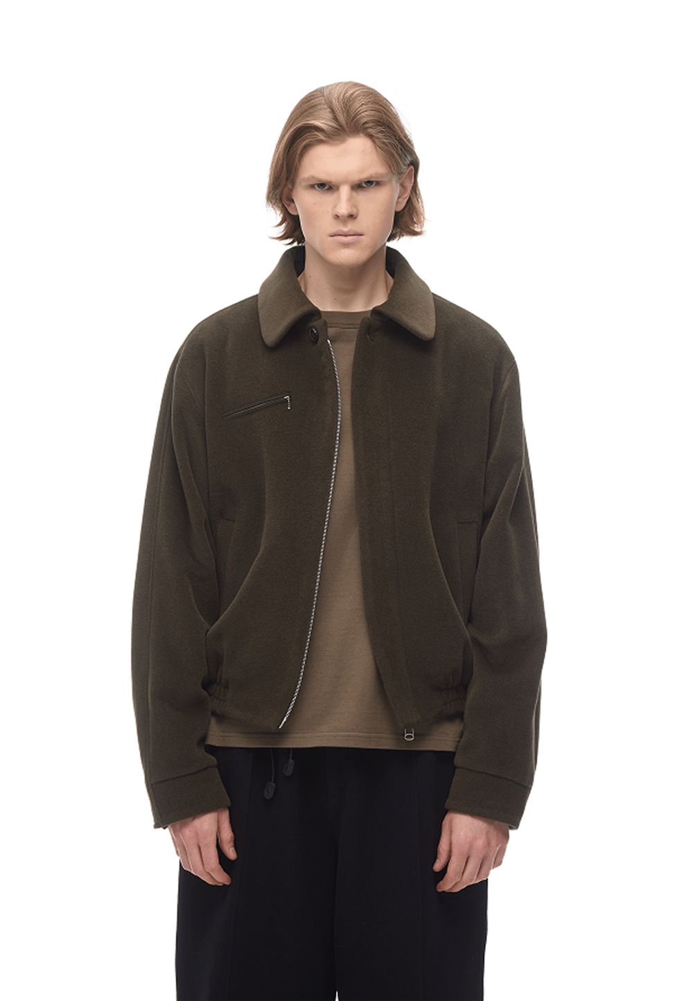 Бомбер из шерсти Khaki Wool Motor JACKET